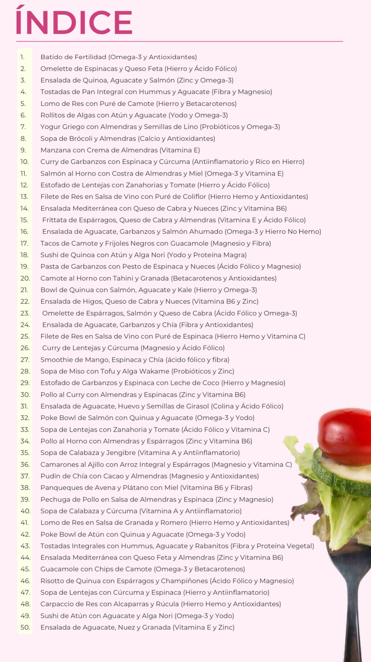 Recetario fertilidad