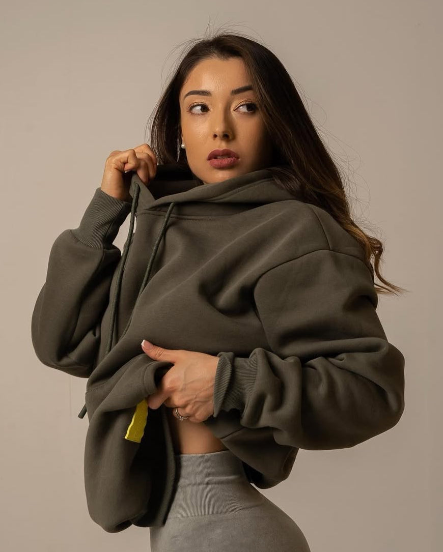 UNISEX green army tracksuit (complete set, sweatshirt and pants)