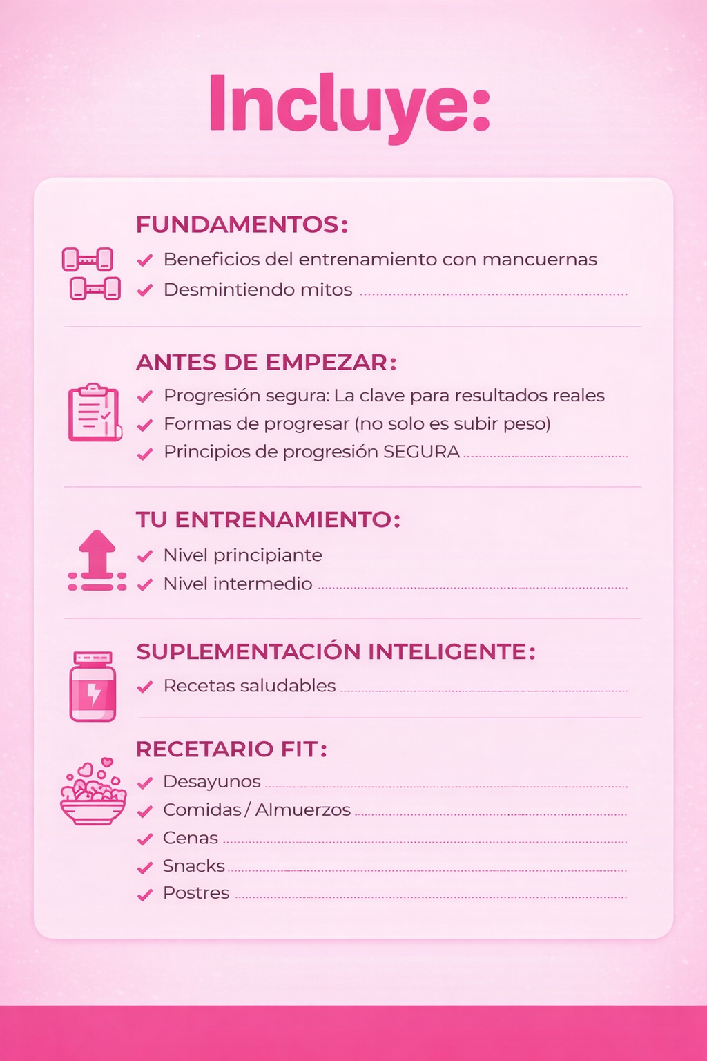 Ponte fit con mancuernas